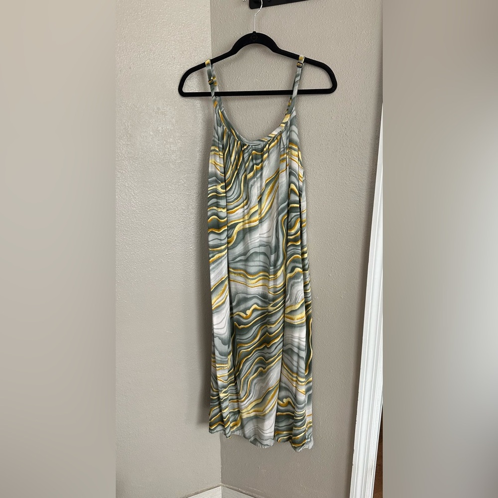 Stylish Green and Yellow Maxi Dress